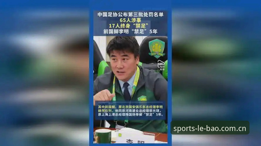 中国足协禁足风暴升级：终身禁赛vs五年处罚，足球反腐的零容忍与差异化裁决